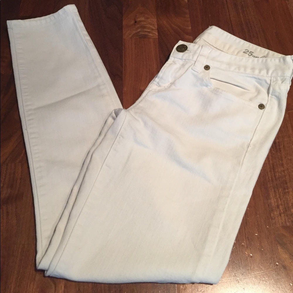 J. Crew toothpick white ankle denim pants